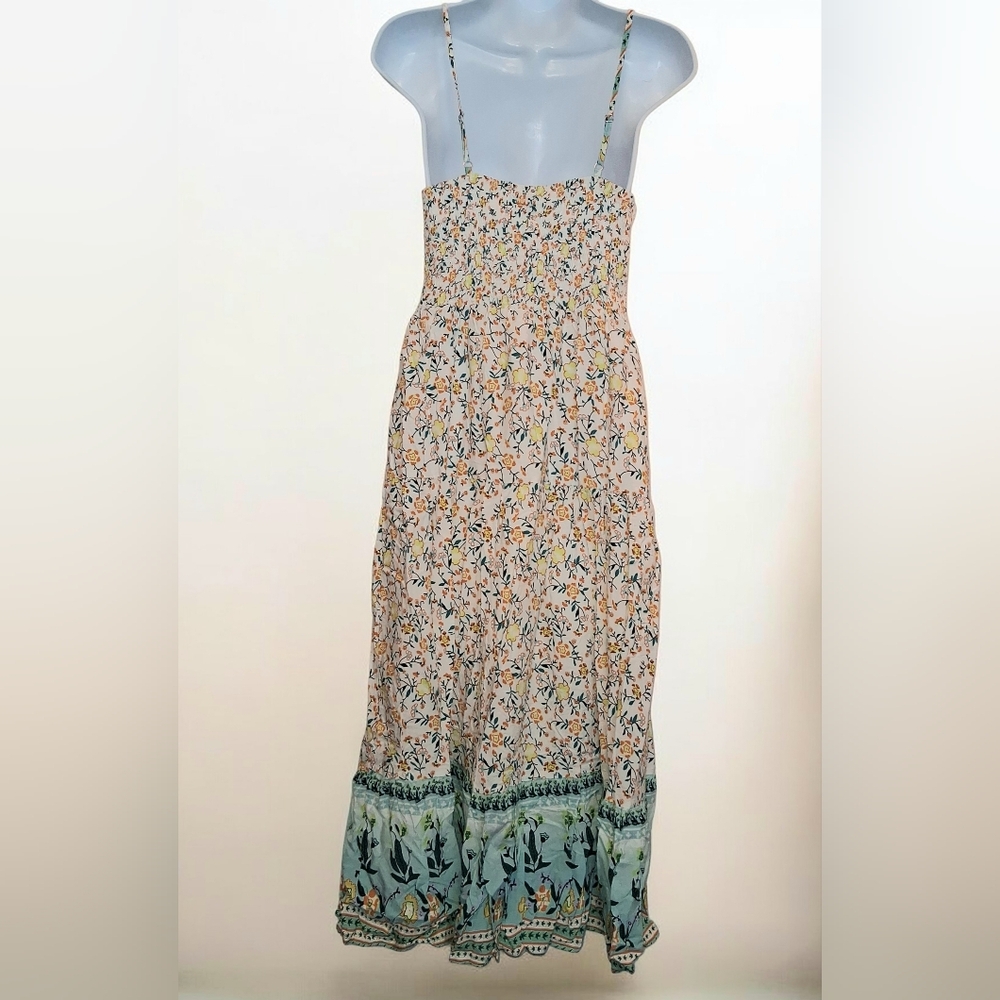 Angashion Womens Spaggetti Strap Boho Summer Long Flowy Maxi Dress Sundress SM - Picture 2 of 13